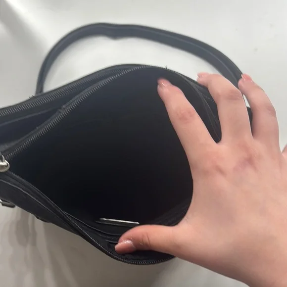 Black Leather Crossbody Bag - Picture 8 of 10